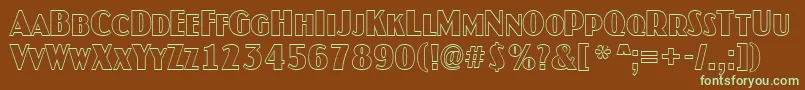 AJaspercapsotlnr Font – Green Fonts on Brown Background