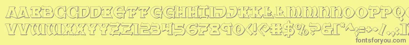 Warpriest3D Font – Gray Fonts on Yellow Background