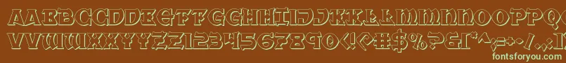 Warpriest3D Font – Green Fonts on Brown Background