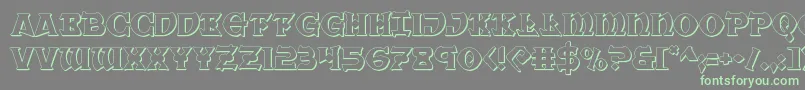 Warpriest3D Font – Green Fonts on Gray Background