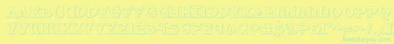 Warpriest3D Font – Green Fonts on Yellow Background