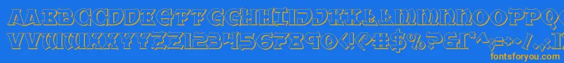 Warpriest3D Font – Orange Fonts on Blue Background