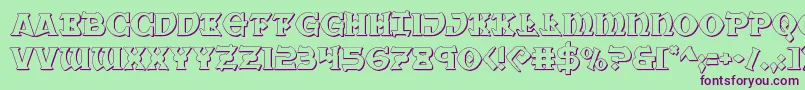 Warpriest3D Font – Purple Fonts on Green Background