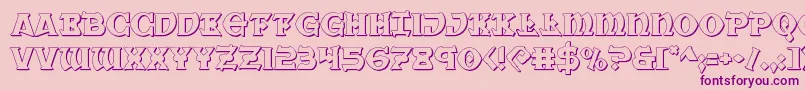 Warpriest3D-Schriftart – Violette Schriften auf rosa Hintergrund