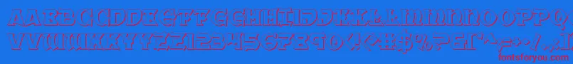 Warpriest3D Font – Red Fonts on Blue Background