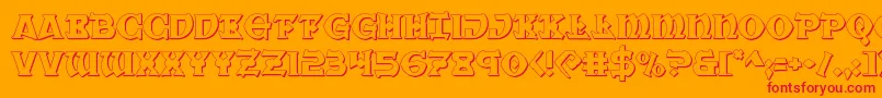 Warpriest3D Font – Red Fonts on Orange Background