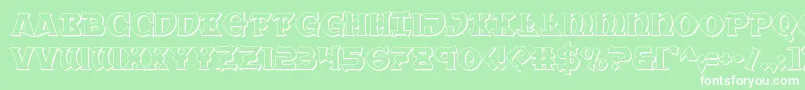 Warpriest3D Font – White Fonts on Green Background