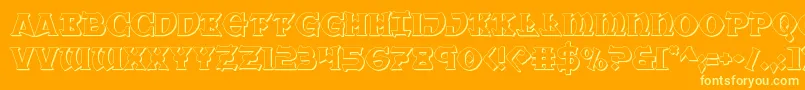 Warpriest3D Font – Yellow Fonts on Orange Background