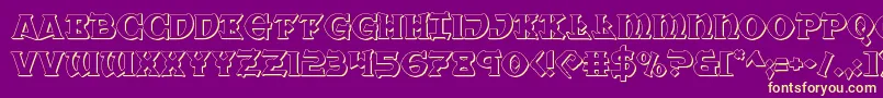 Warpriest3D Font – Yellow Fonts on Purple Background