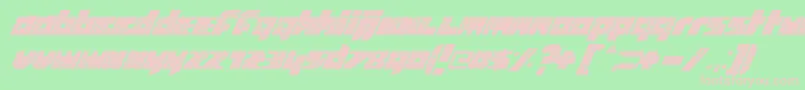 QuirdItalic Font – Pink Fonts on Green Background