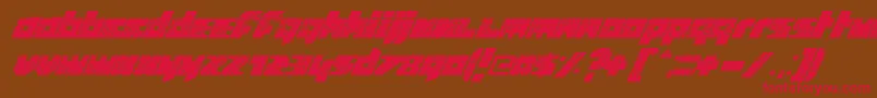 QuirdItalic Font – Red Fonts on Brown Background