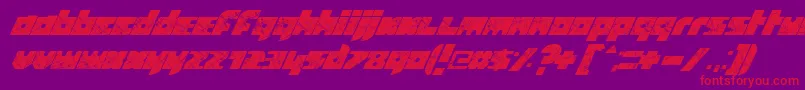 フォントQuirdItalic – 紫の背景に赤い文字