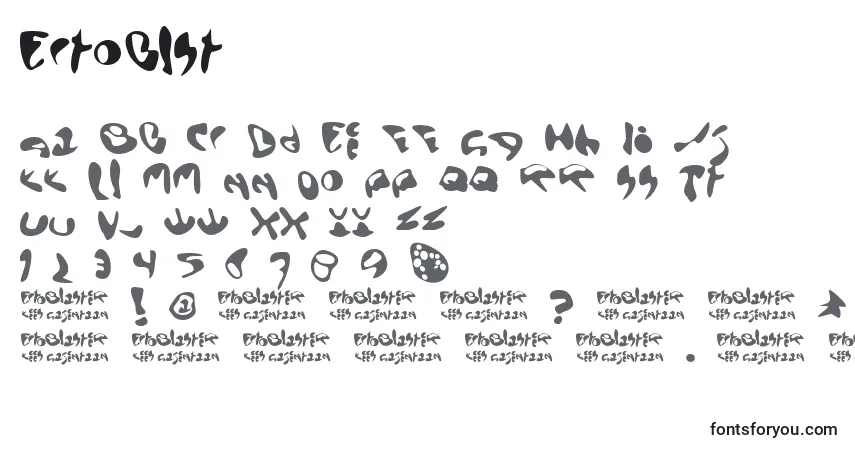 A fonte Ectoblst – alfabeto, números, caracteres especiais