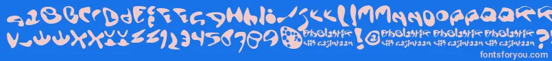 Ectoblst Font – Pink Fonts on Blue Background