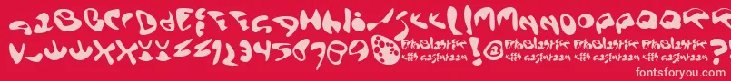 Ectoblst Font – Pink Fonts on Red Background