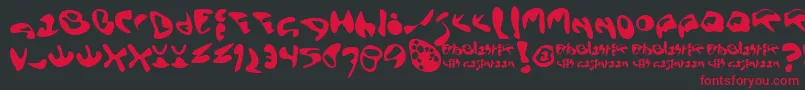 Fonte Ectoblst – fontes vermelhas em um fundo preto