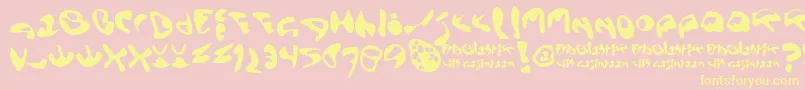 Ectoblst-Schriftart – Gelbe Schriften auf rosa Hintergrund