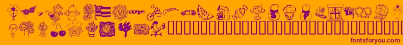 KrKatlingsThree Font – Purple Fonts on Orange Background