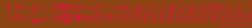 KrKatlingsThree Font – Red Fonts on Brown Background