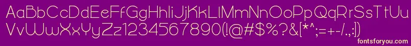AlightyNesia-Schriftart – Gelbe Schriften auf violettem Hintergrund