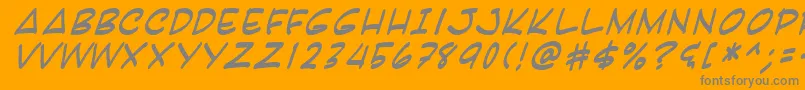 フォントKarai – オレンジの背景に灰色の文字