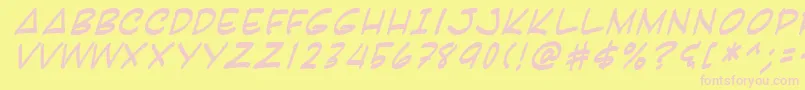 Karai Font – Pink Fonts on Yellow Background