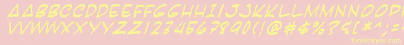 Karai Font – Yellow Fonts on Pink Background