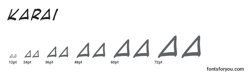 Größen der Schriftart Karai