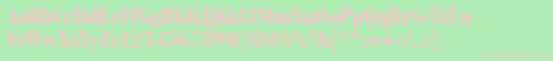BodoniRecutBlackcondensedSsiNormal Font – Pink Fonts on Green Background