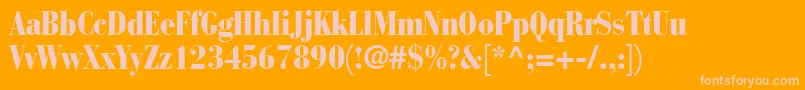 BodoniRecutBlackcondensedSsiNormal Font – Pink Fonts on Orange Background