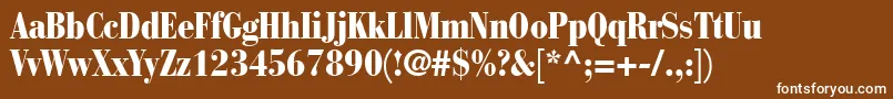 BodoniRecutBlackcondensedSsiNormal Font – White Fonts on Brown Background