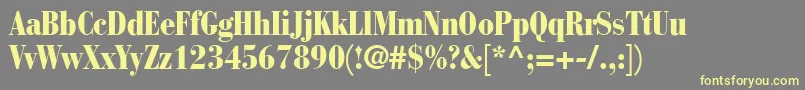 BodoniRecutBlackcondensedSsiNormal Font – Yellow Fonts on Gray Background