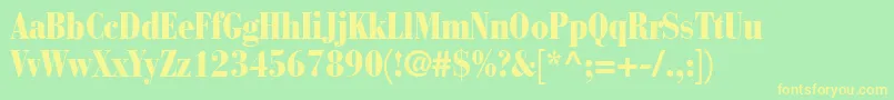 BodoniRecutBlackcondensedSsiNormal Font – Yellow Fonts on Green Background