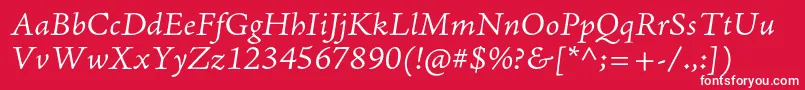 AjensonproLtitcapt Font – White Fonts on Red Background