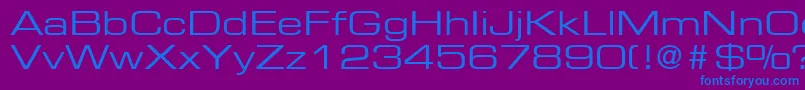 PalindromeExpandedSsiExpanded-Schriftart – Blaue Schriften auf violettem Hintergrund
