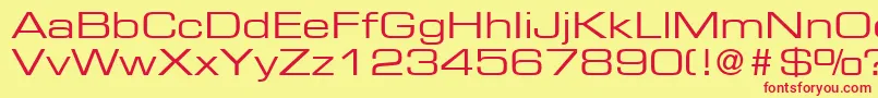 PalindromeExpandedSsiExpanded-Schriftart – Rote Schriften auf gelbem Hintergrund