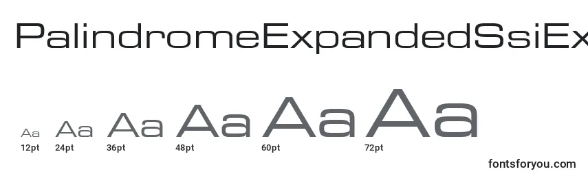 Размеры шрифта PalindromeExpandedSsiExpanded