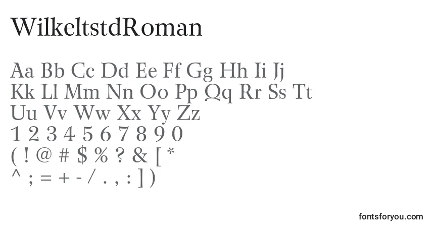 Fuente WilkeltstdRoman - alfabeto, números, caracteres especiales