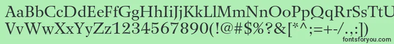 フォントWilkeltstdRoman – 緑の背景に黒い文字