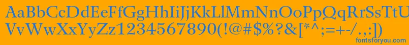 フォントWilkeltstdRoman – オレンジの背景に青い文字