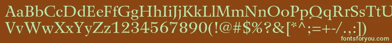 WilkeltstdRoman Font – Green Fonts on Brown Background