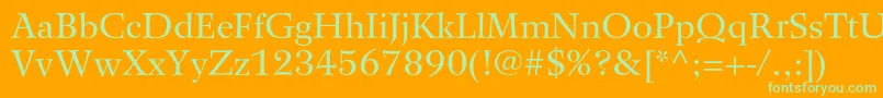 WilkeltstdRoman Font – Green Fonts on Orange Background