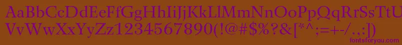 WilkeltstdRoman Font – Purple Fonts on Brown Background