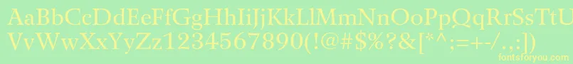 WilkeltstdRoman Font – Yellow Fonts on Green Background