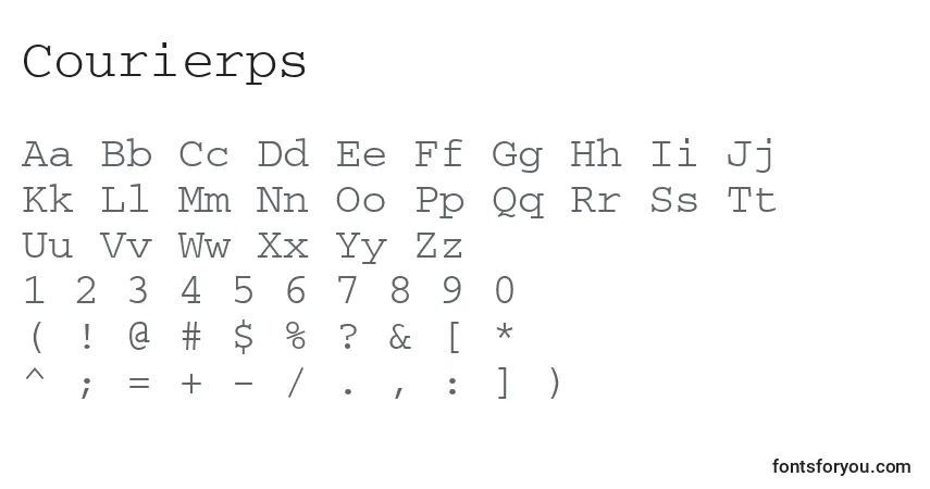 Fuente Courierps - alfabeto, números, caracteres especiales