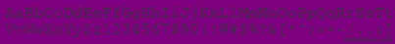 フォントCourierps – 紫の背景に黒い文字