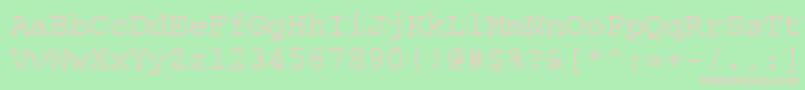 Courierps Font – Pink Fonts on Green Background