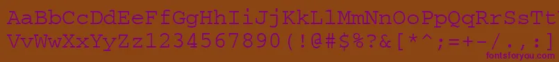 Шрифт Courierps – фиолетовые шрифты на коричневом фоне
