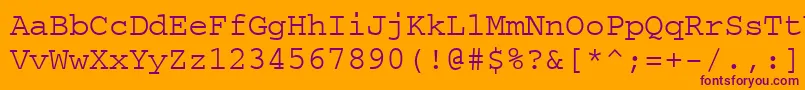 Courierps Font – Purple Fonts on Orange Background
