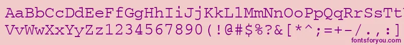 Шрифт Courierps – фиолетовые шрифты на розовом фоне